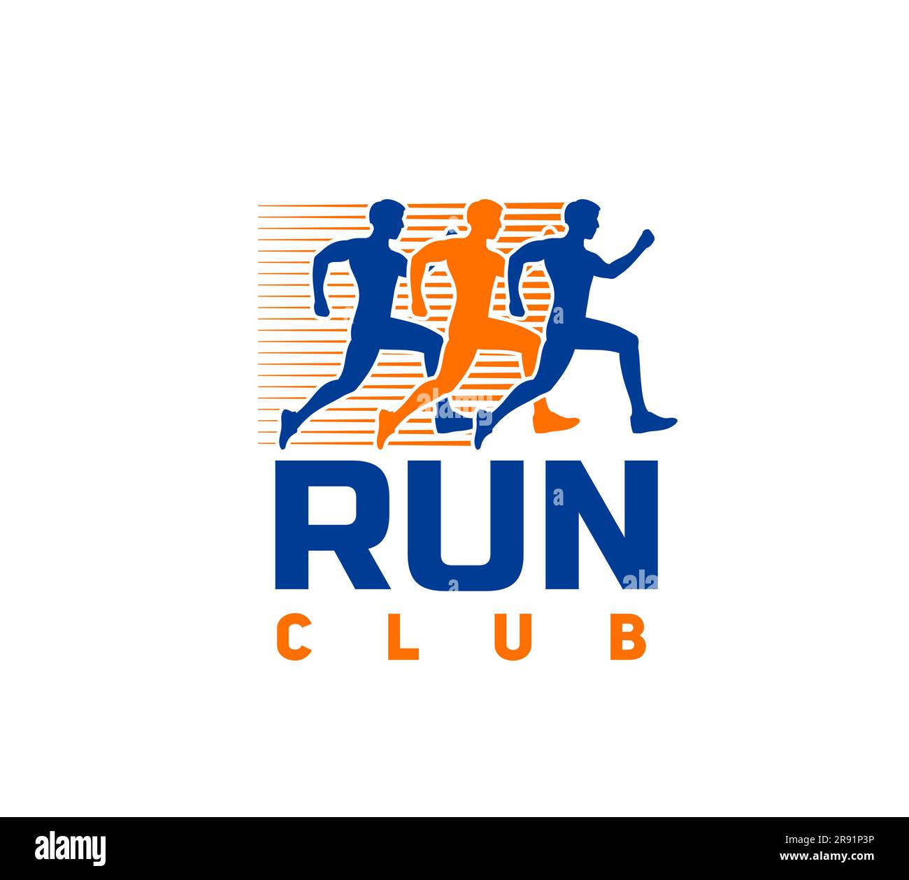 Marathon run sport icon, runners club or fitness races and athlete