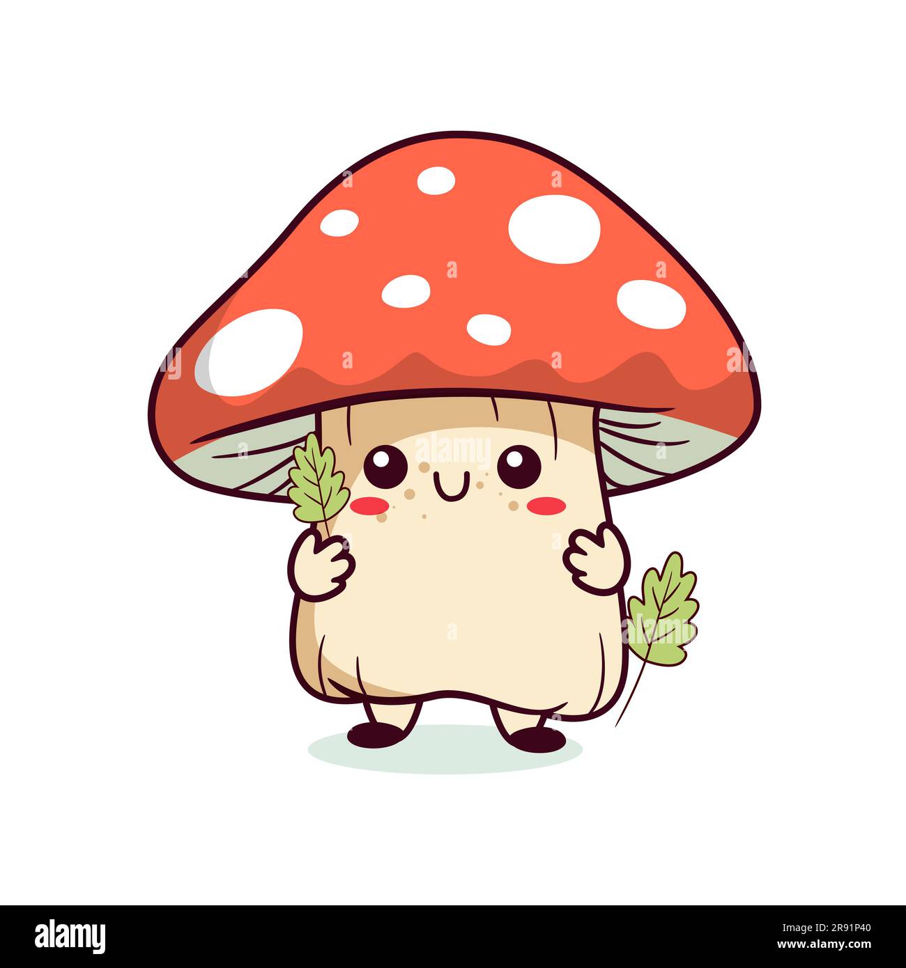 Cute cartoon mushroom illustration for kids. Vector Stock Vector Image
