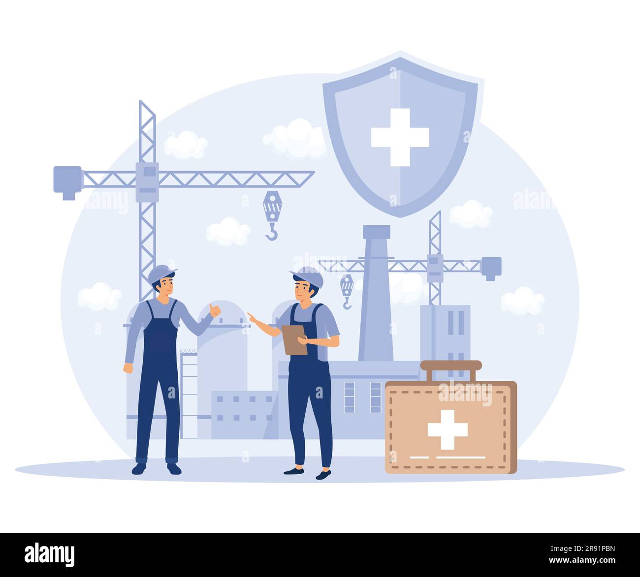 Working environment concept, occupational health, injury prevention