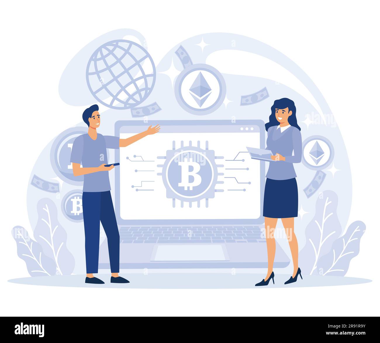 Digital money concept, digital currency, emoney transfer, payment