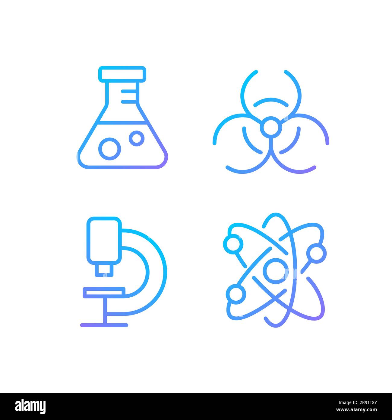Laboratory research pixel perfect gradient linear vector icons set Stock Vector