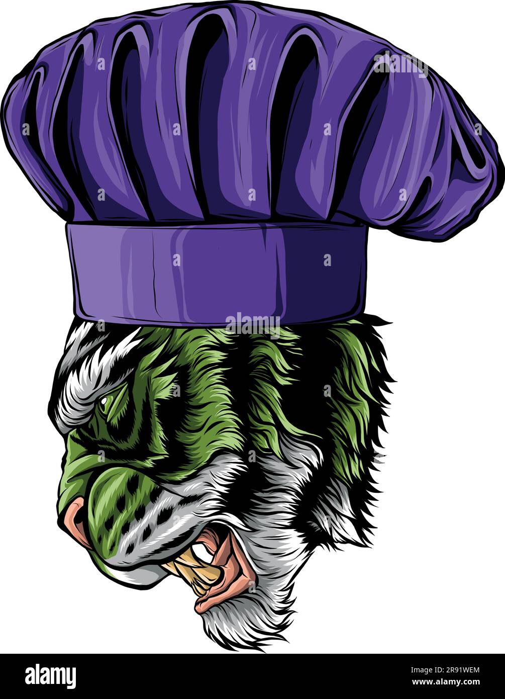 vector illustration of Tiger Chef Mascot Logo Design Stock Vector Image