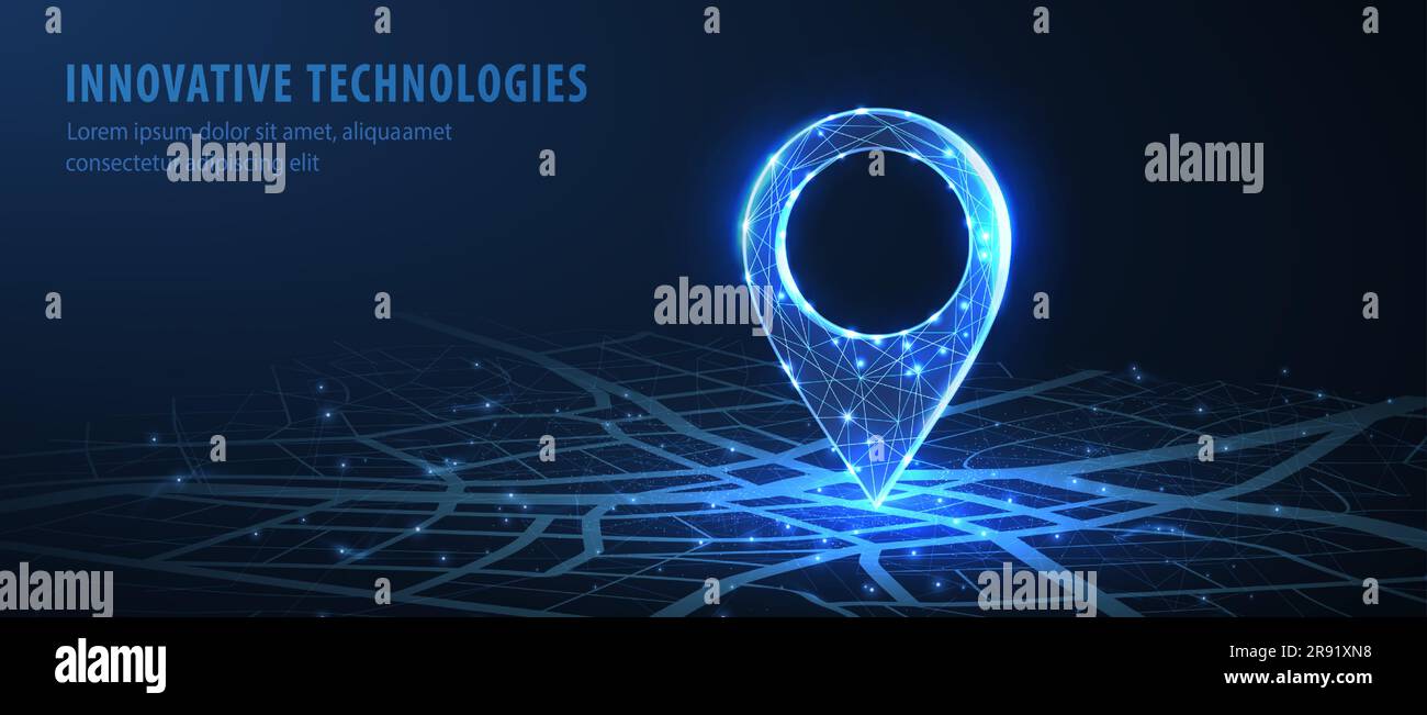 One abstract pin icon on the city map Stock Vector Image & Art - Alamy