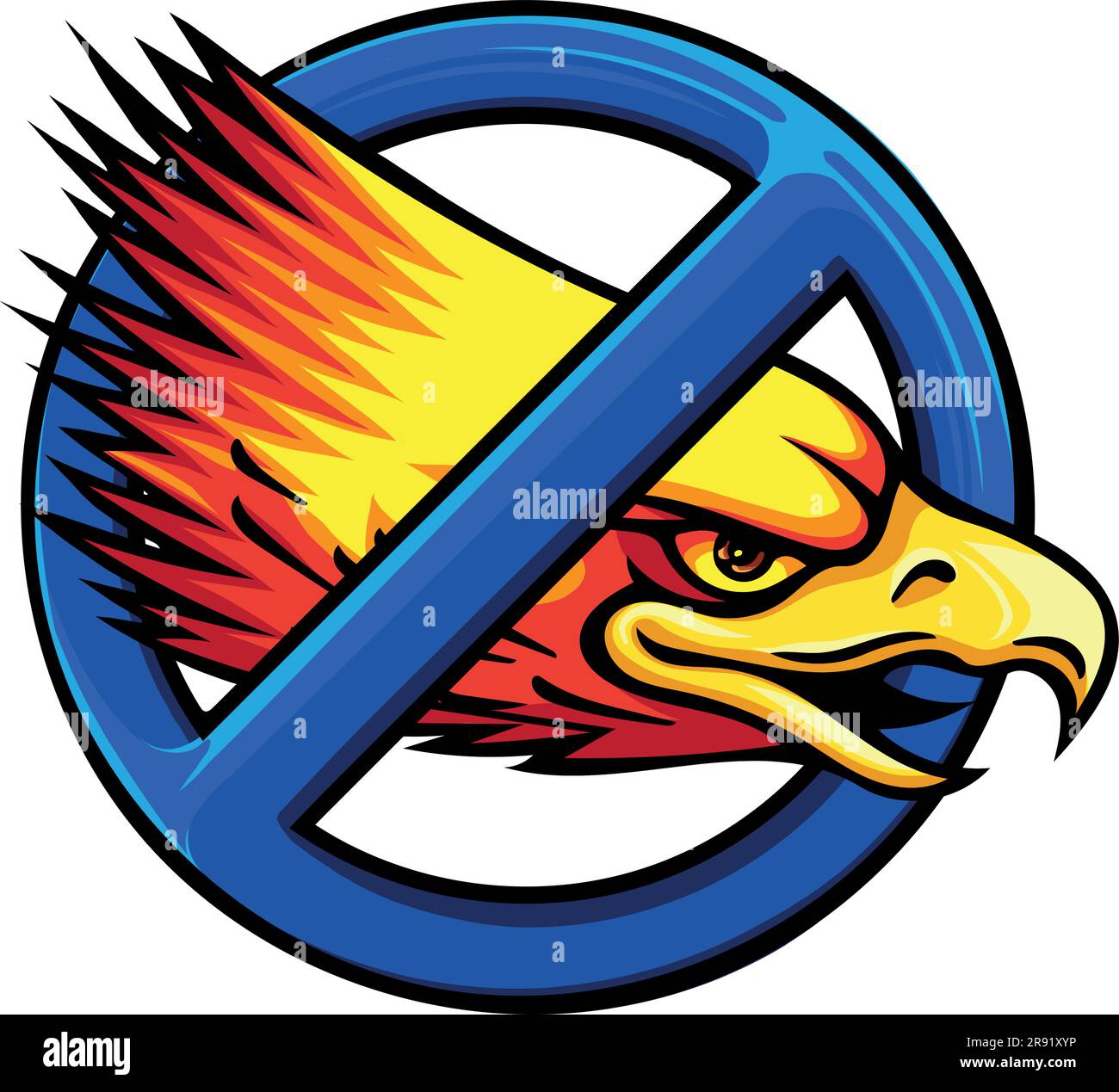 Slug Forbidden Sign vector illustration of head eagle with forbidden sign Stock Vector ...