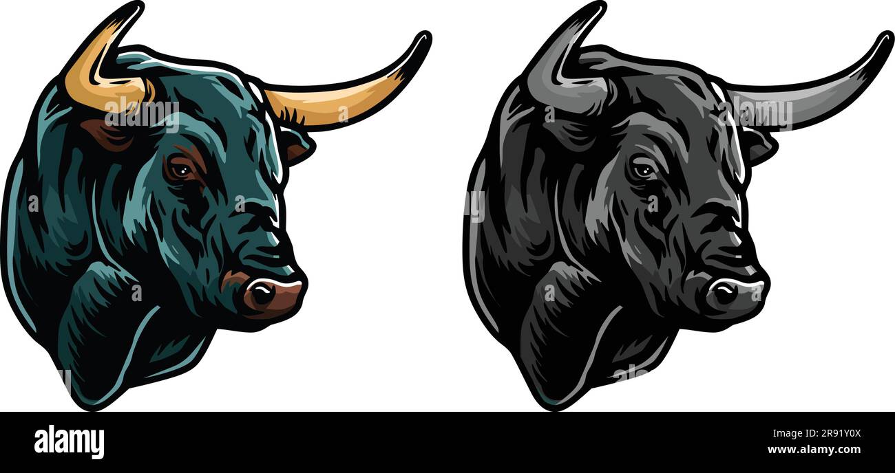 Bull Face Illustration. Wild. Face. Vector Stock Vector Image & Art - Alamy
