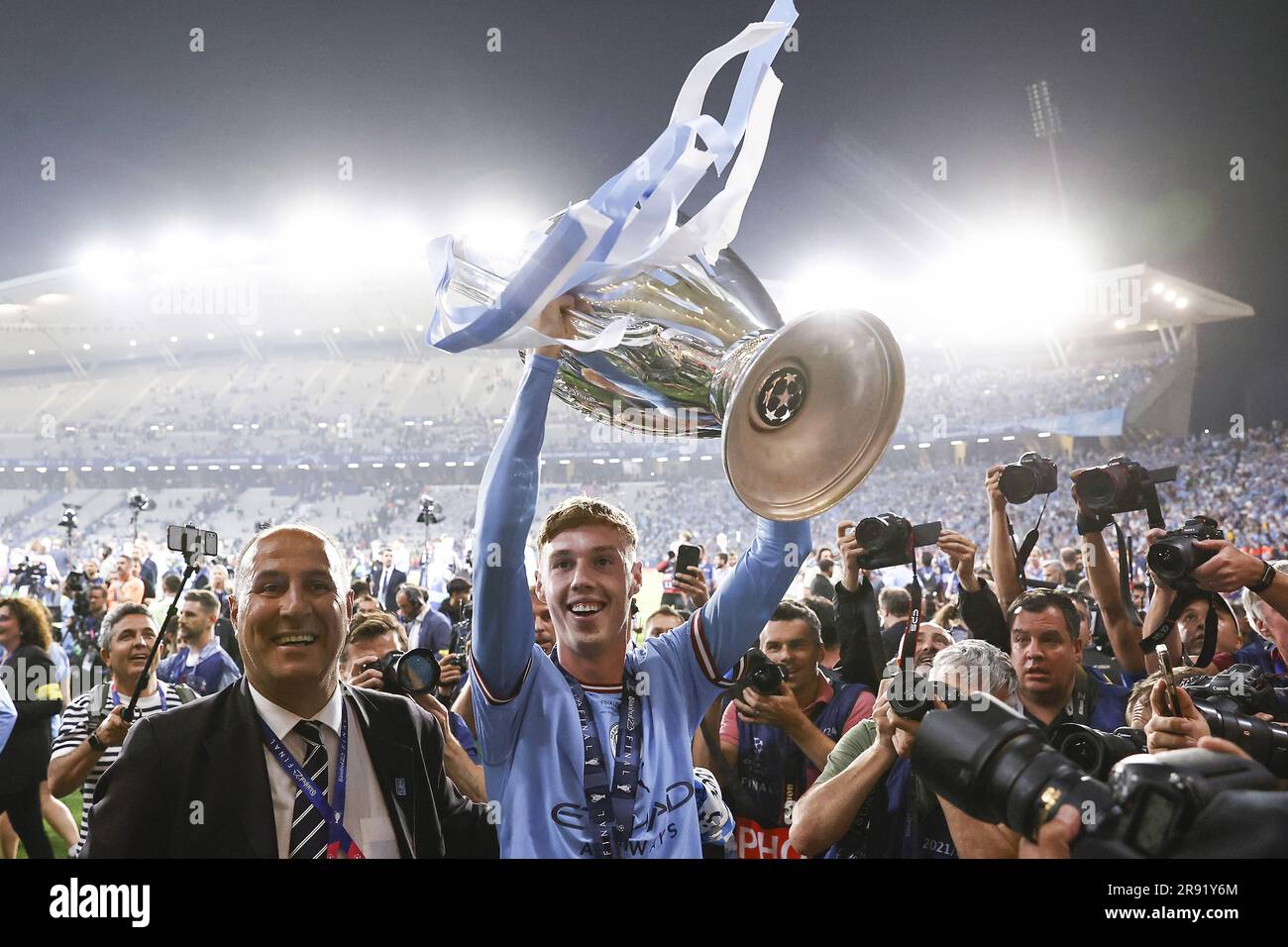 ISTANBUL - Maximo Perrone of Manchester City FC with UEFA