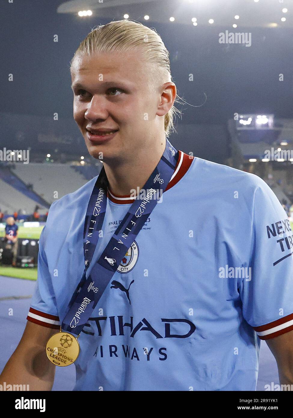 ISTANBUL Erling Haaland Of Manchester City FC With The Winners Medal istanbul-erling-haaland-of-manchester-city-fc-with-the-winners-medal