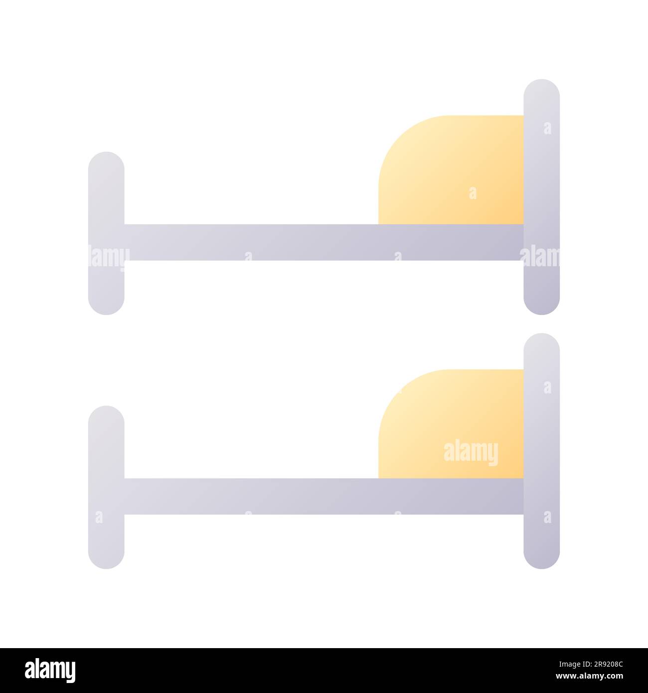 Bunk bed pixel perfect flat gradient two-color ui icon Stock Vector