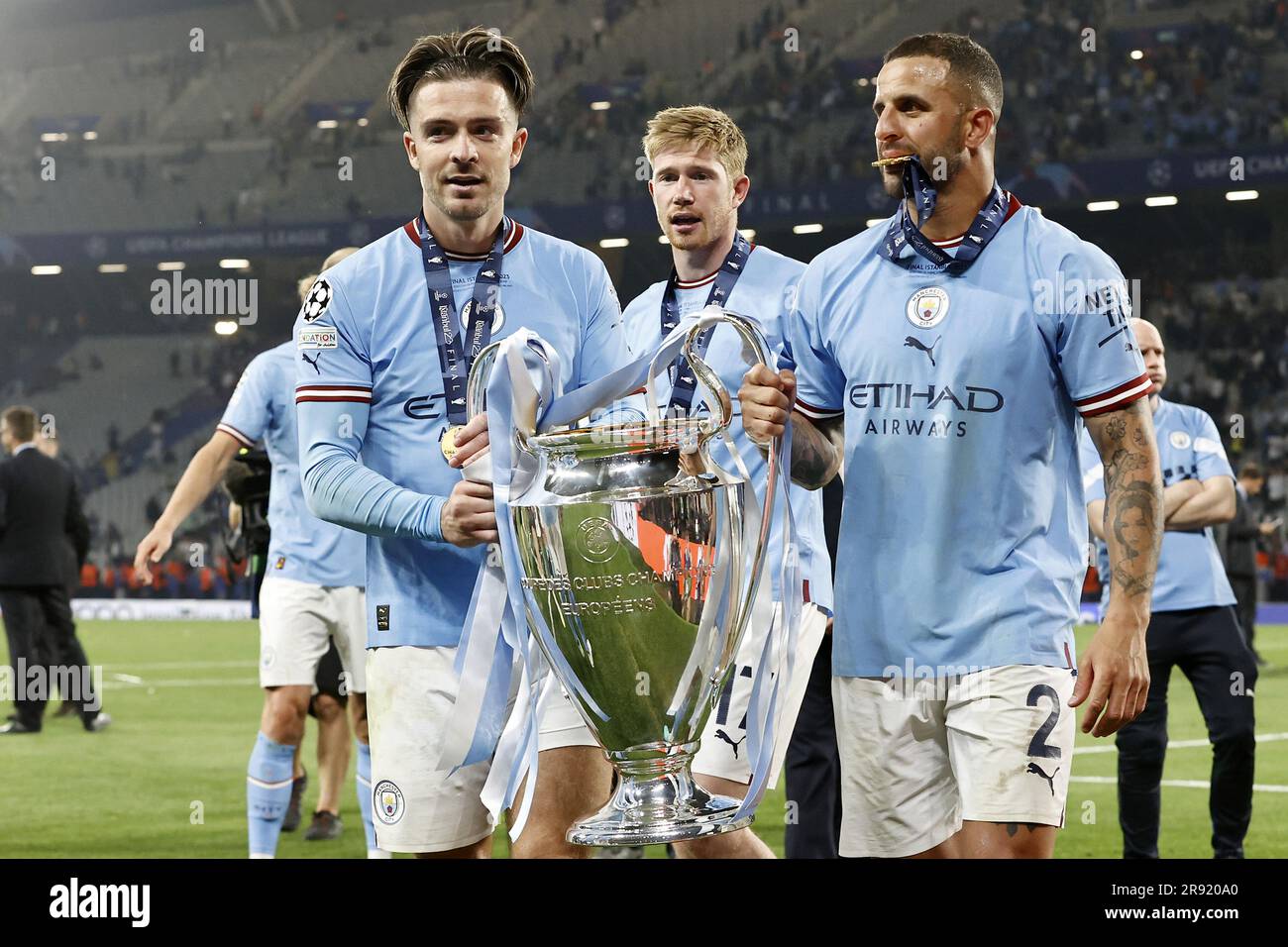 ISTANBUL - (LR) Jack Grealish of Manchester City FC, Kevin De