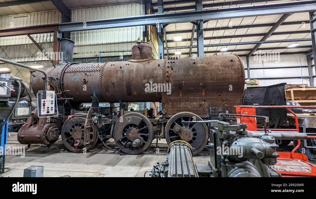 View of an Antique Steam Being Completely Rebuilt in an