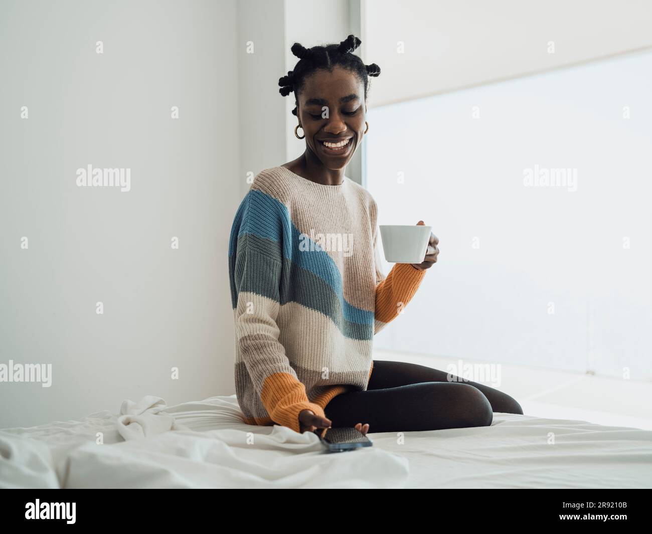 Smiling african woman braids using hi-res stock photography and images ...