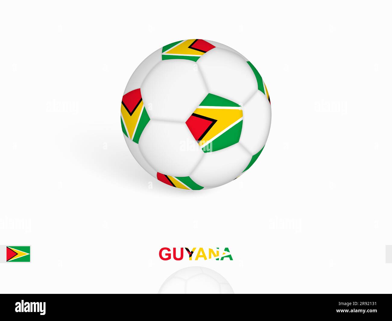 Soccer ball with the Guyana flag, football sport equipment. Vector