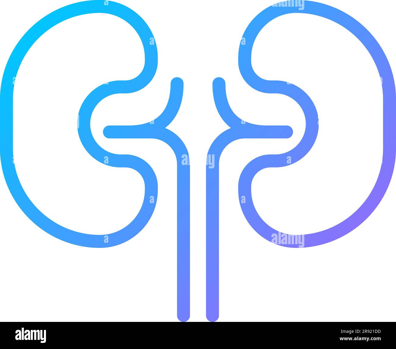 Kidneys pixel perfect gradient linear vector icon Stock Vector