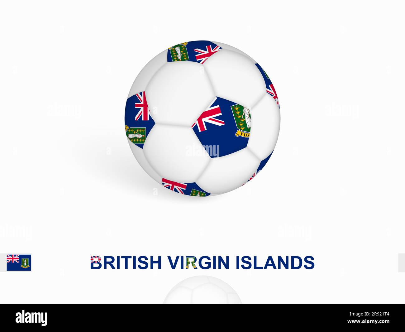 Soccer ball with the British Virgin Islands flag, football sport