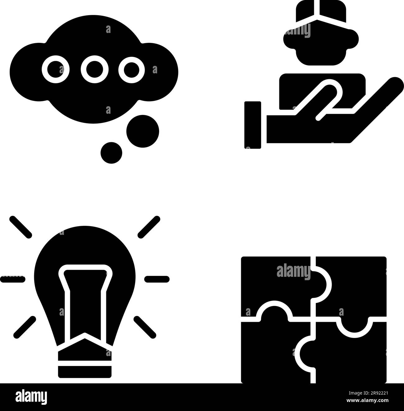 Teamwork black glyph icons set on white space Stock Vector Image & Art ...