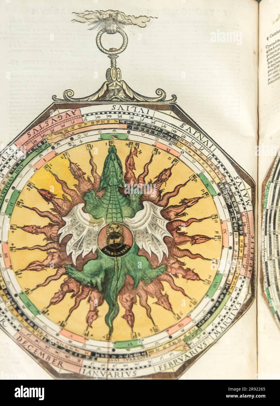 Astronomicum Caesareum (Treatise on Astronomy) by Petrus Apianus, Ingolstadt, Germany 1540 CE First Edition in the Louvre Museum, Abu Dhabi, UAE Stock Photo