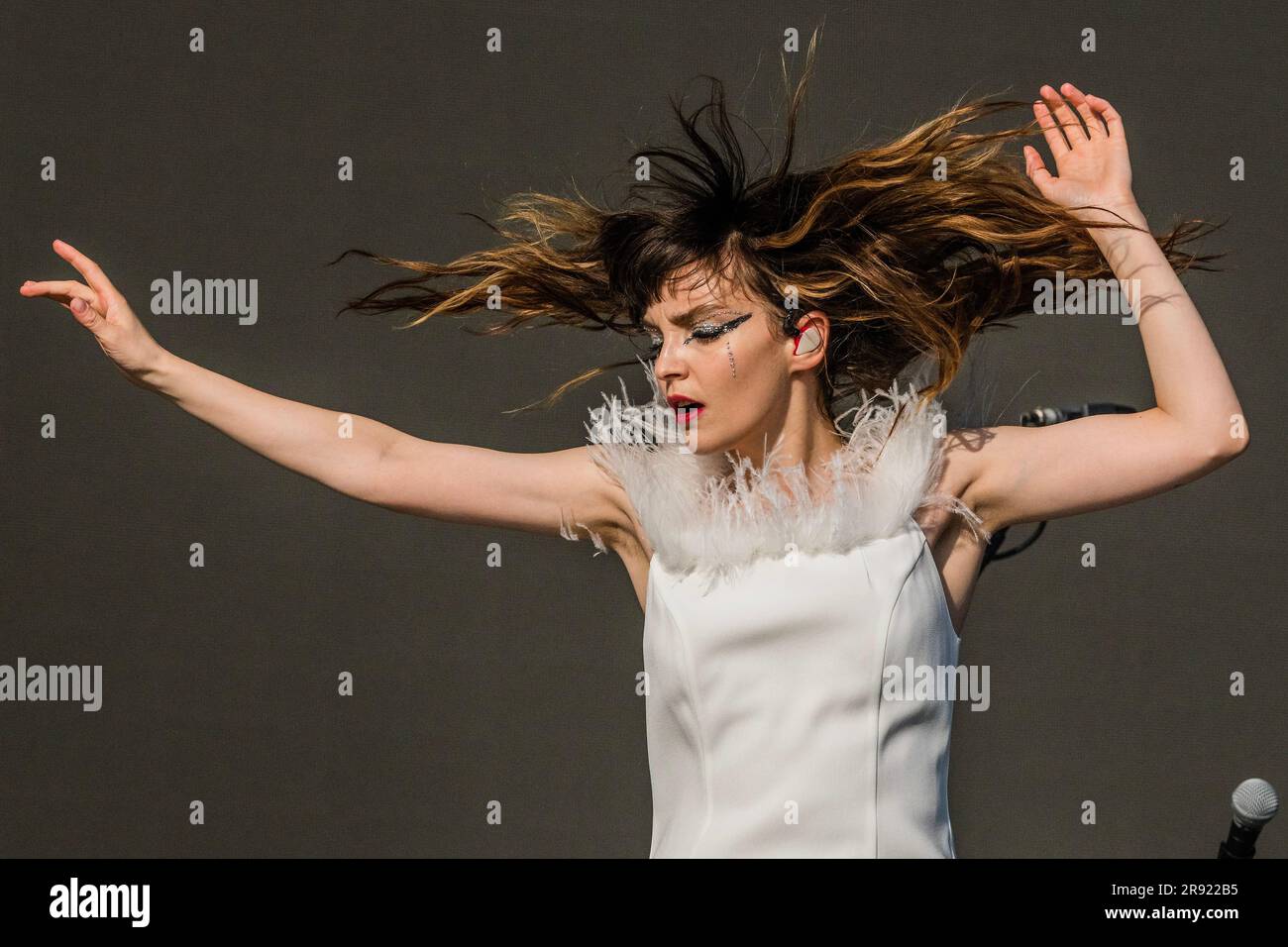 Glastonbury, UK. 23rd June, 2023. Chvrches (pictured Lauren Mayberry