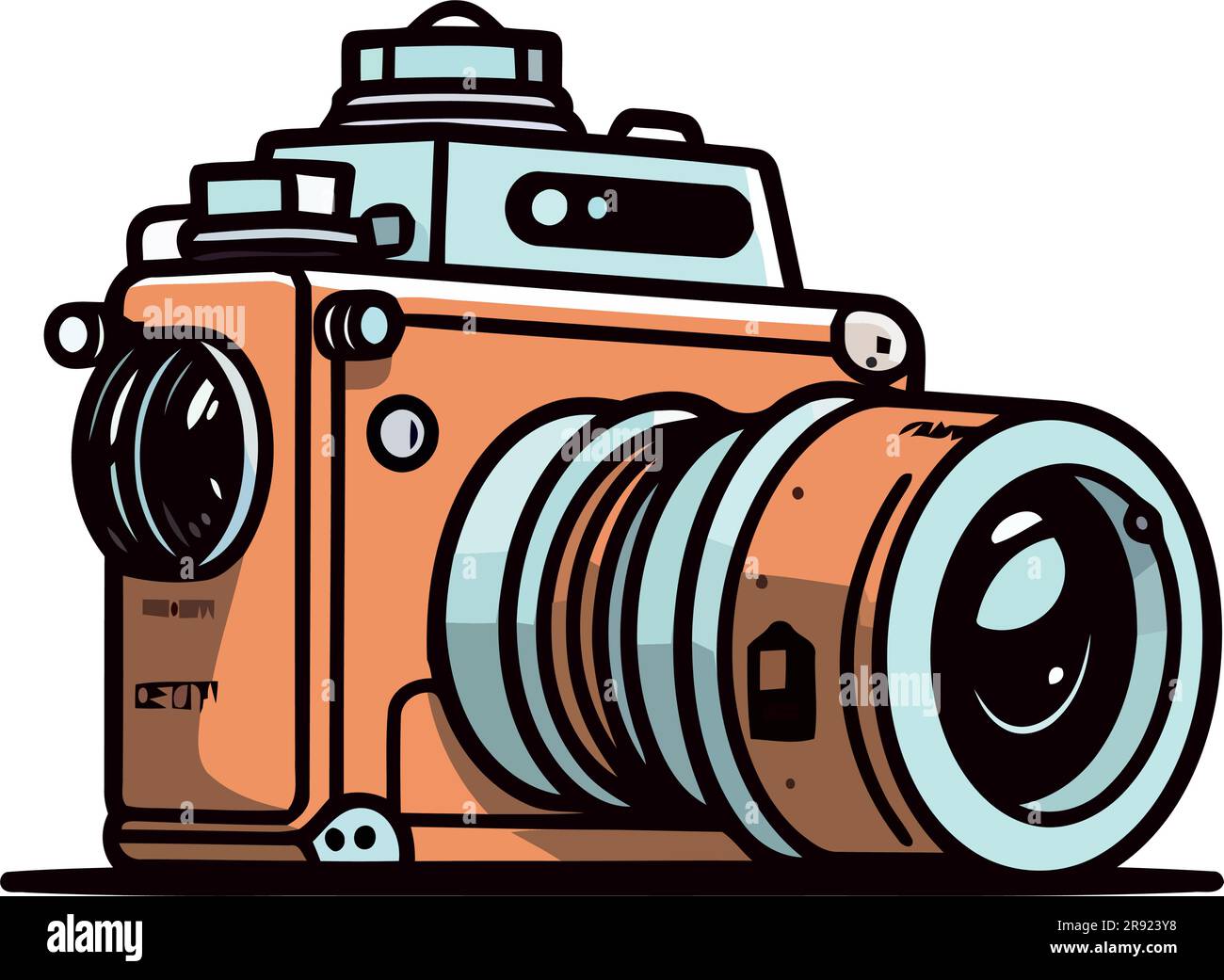 Old camera equipment symbolizes history of photography Stock Vector