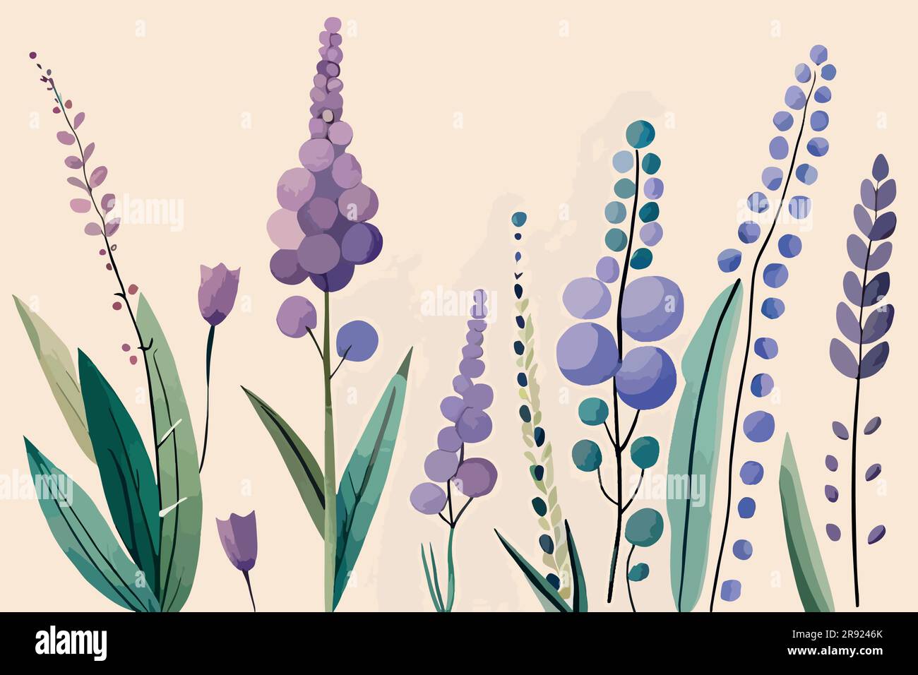 lavender flower watercolor art Stock Vector Image & Art - Alamy