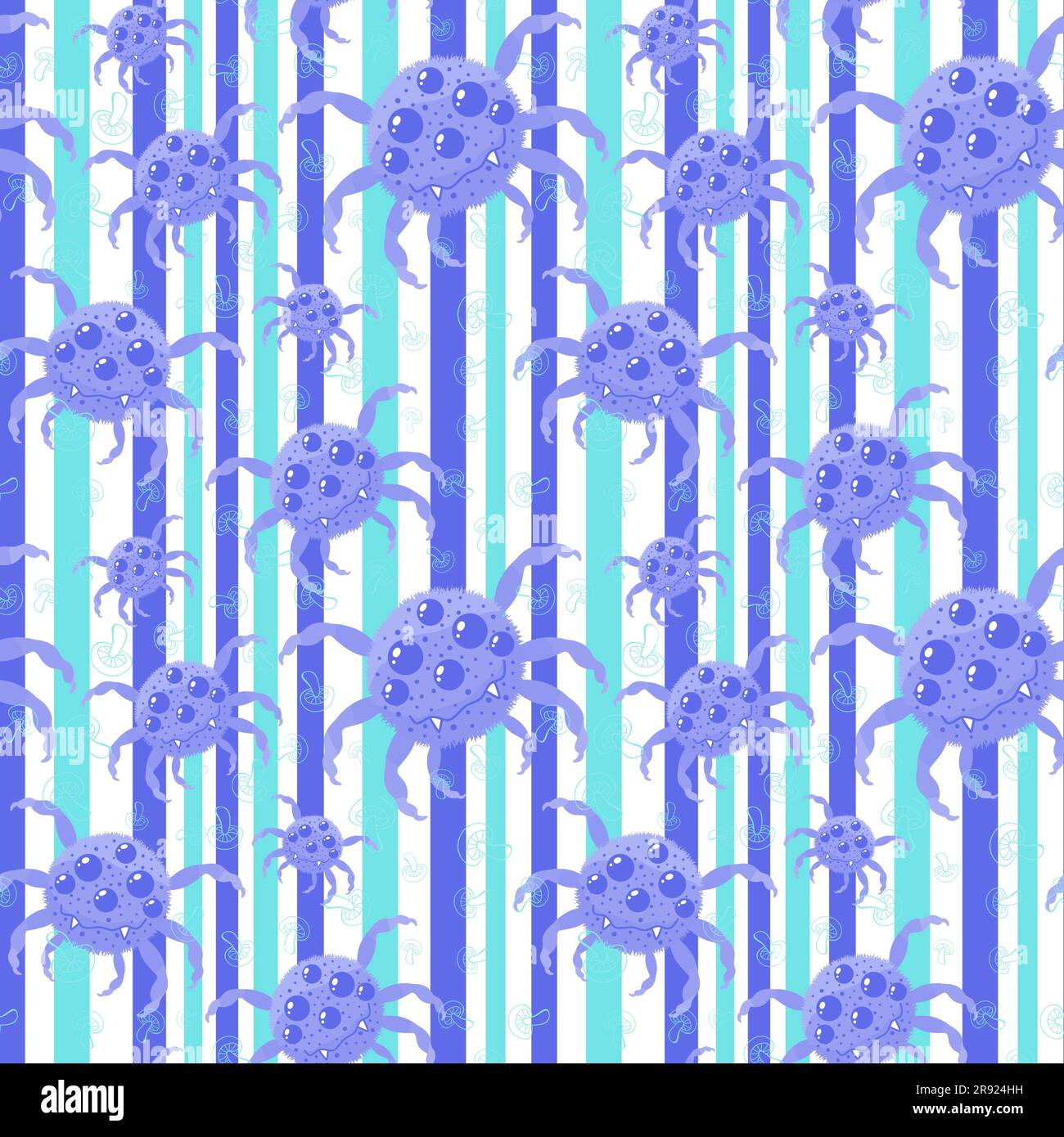 Cartoon monsters seamless Halloween spider pattern for wallpaper and ...