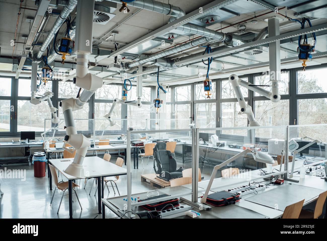 Laboratory with robotic arms and equipment Stock Photo Alamy