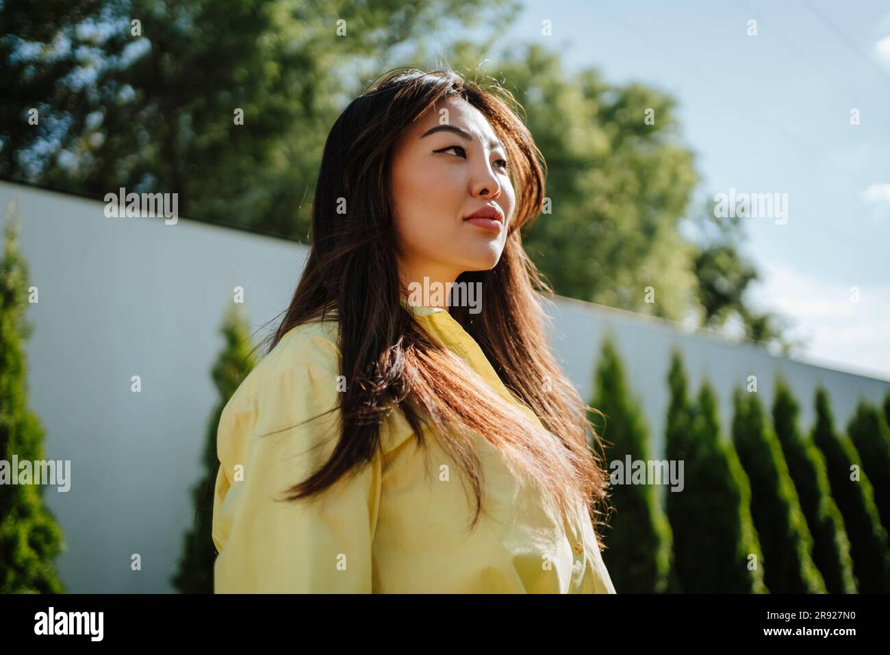 Thoughtful asian female woman hi-res stock photography and images - Alamy