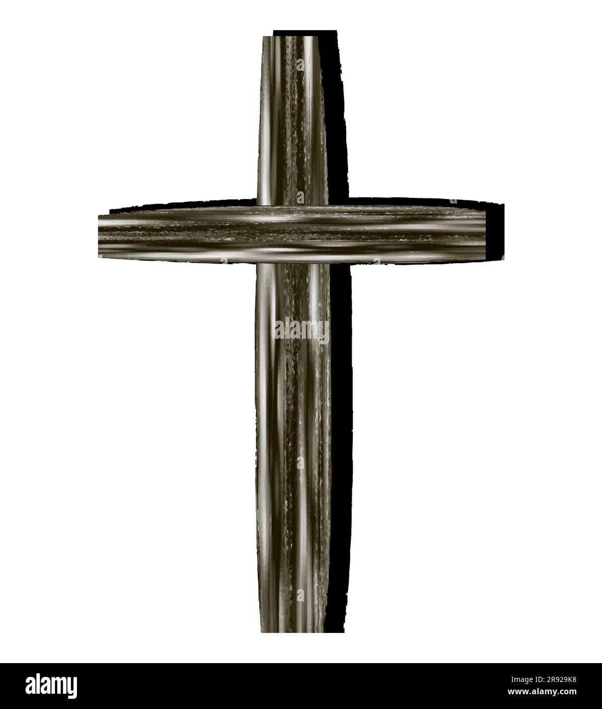 Black cross Grunge textured design element Vector illustration Isolated