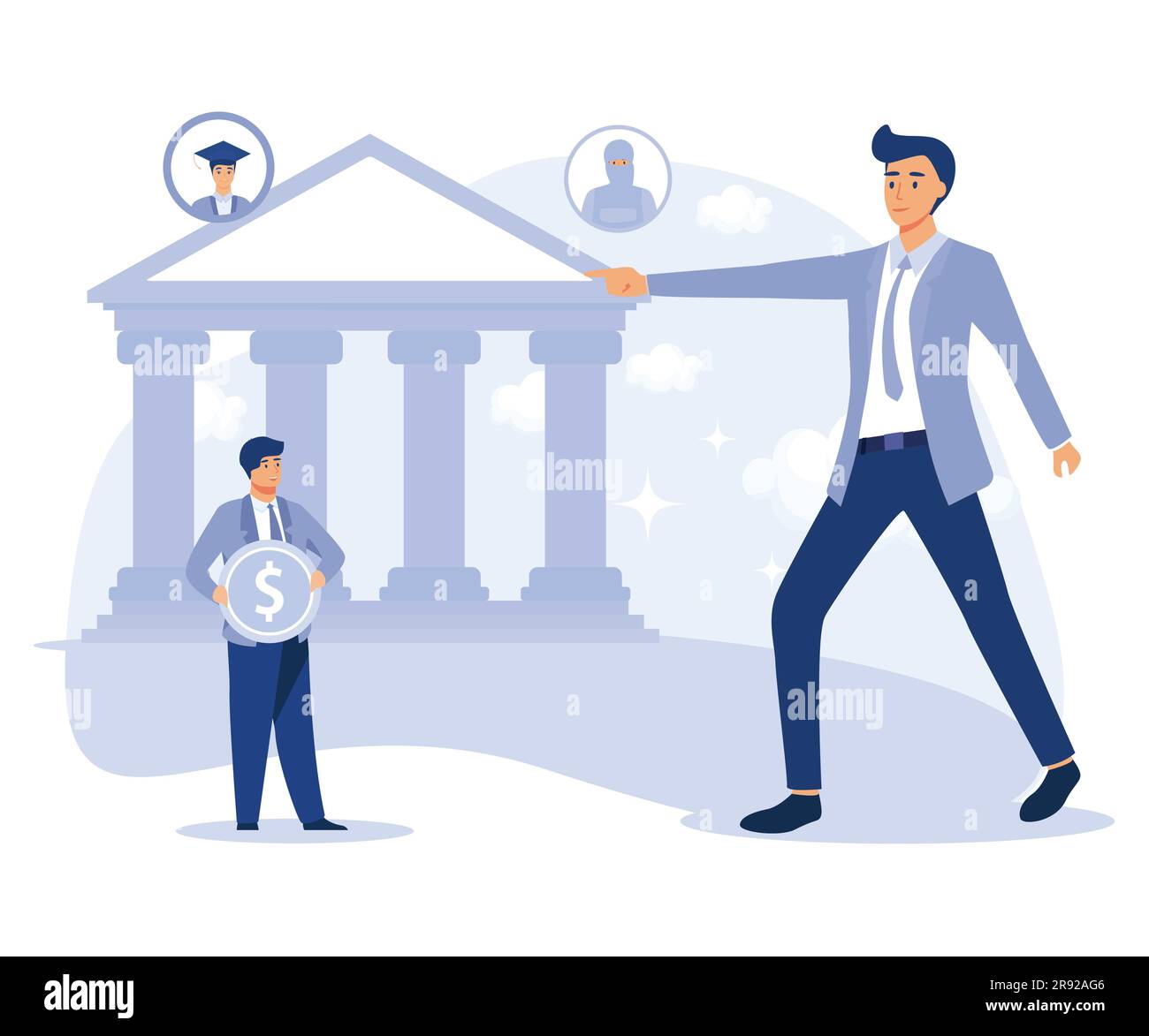 Money distribution concept, inequality, government spending