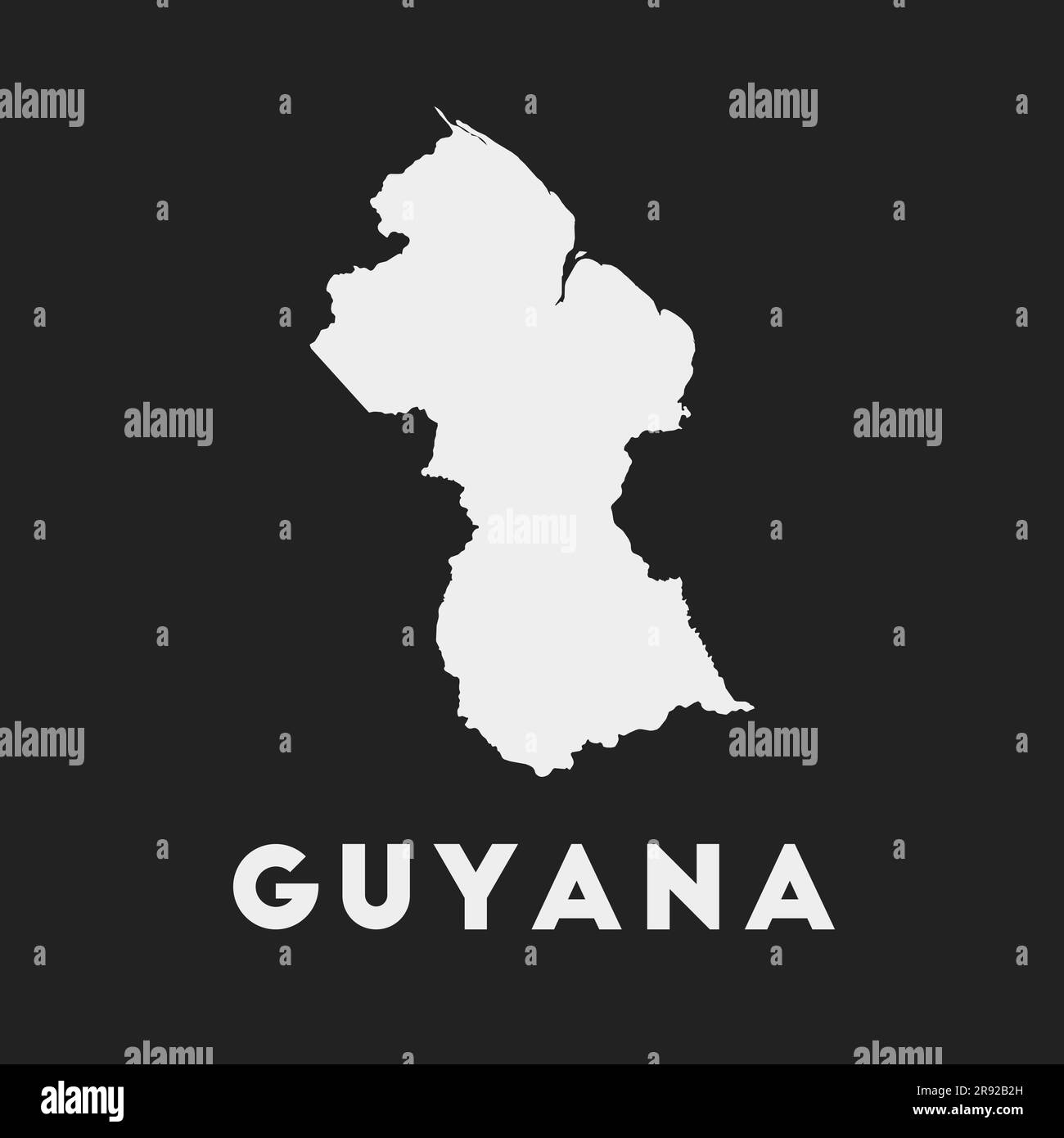 Guyana icon. Country map on dark background. Stylish Guyana map with