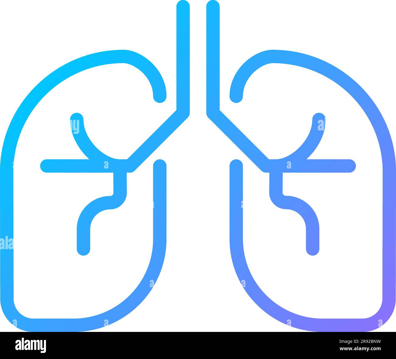 Human lungs pixel perfect gradient linear vector icon Stock Vector