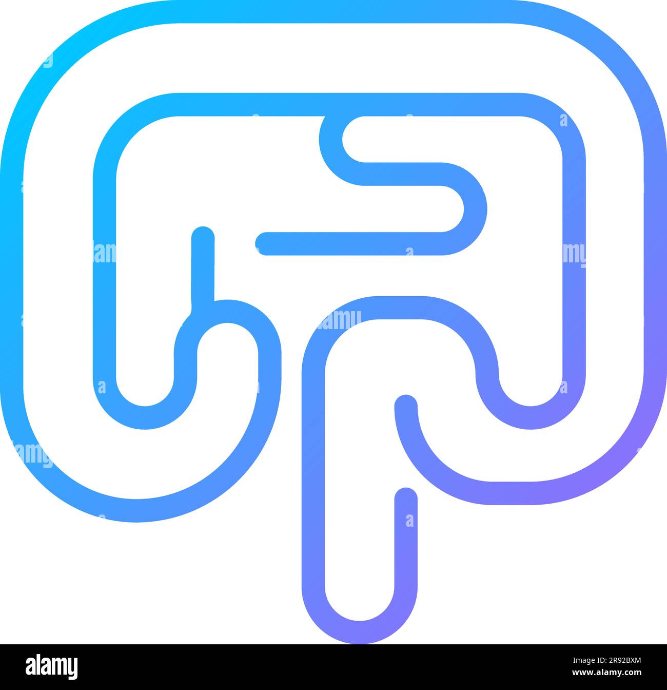 Human bowel pixel perfect gradient linear vector icon Stock Vector