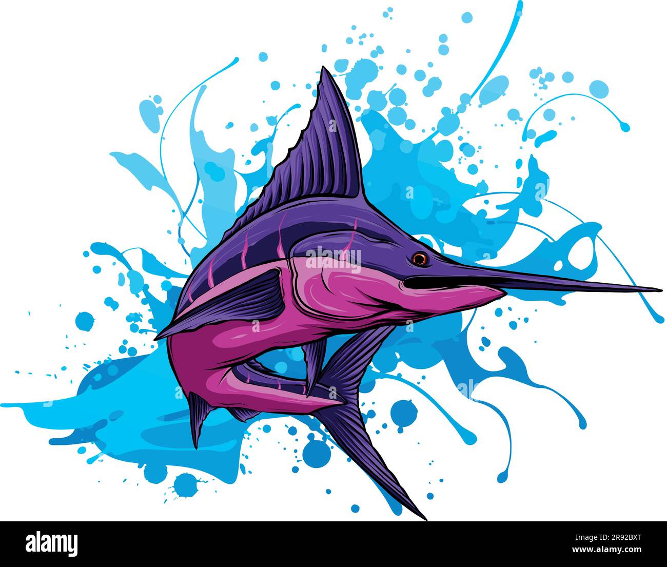 vector illustration of swordfish on white background Stock Vector Image