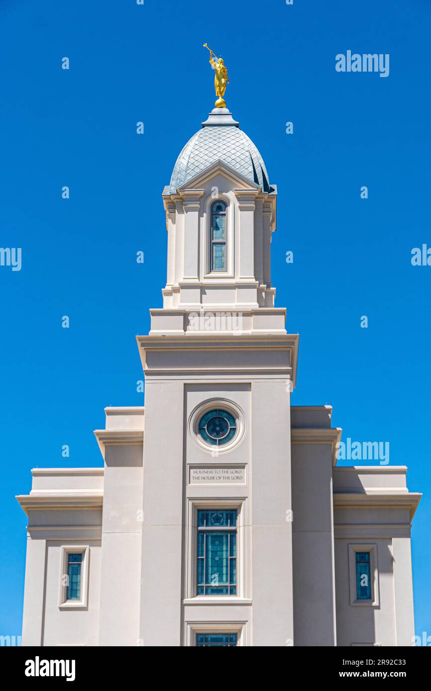 cedar city temple in Utah Stock Photo - Alamy