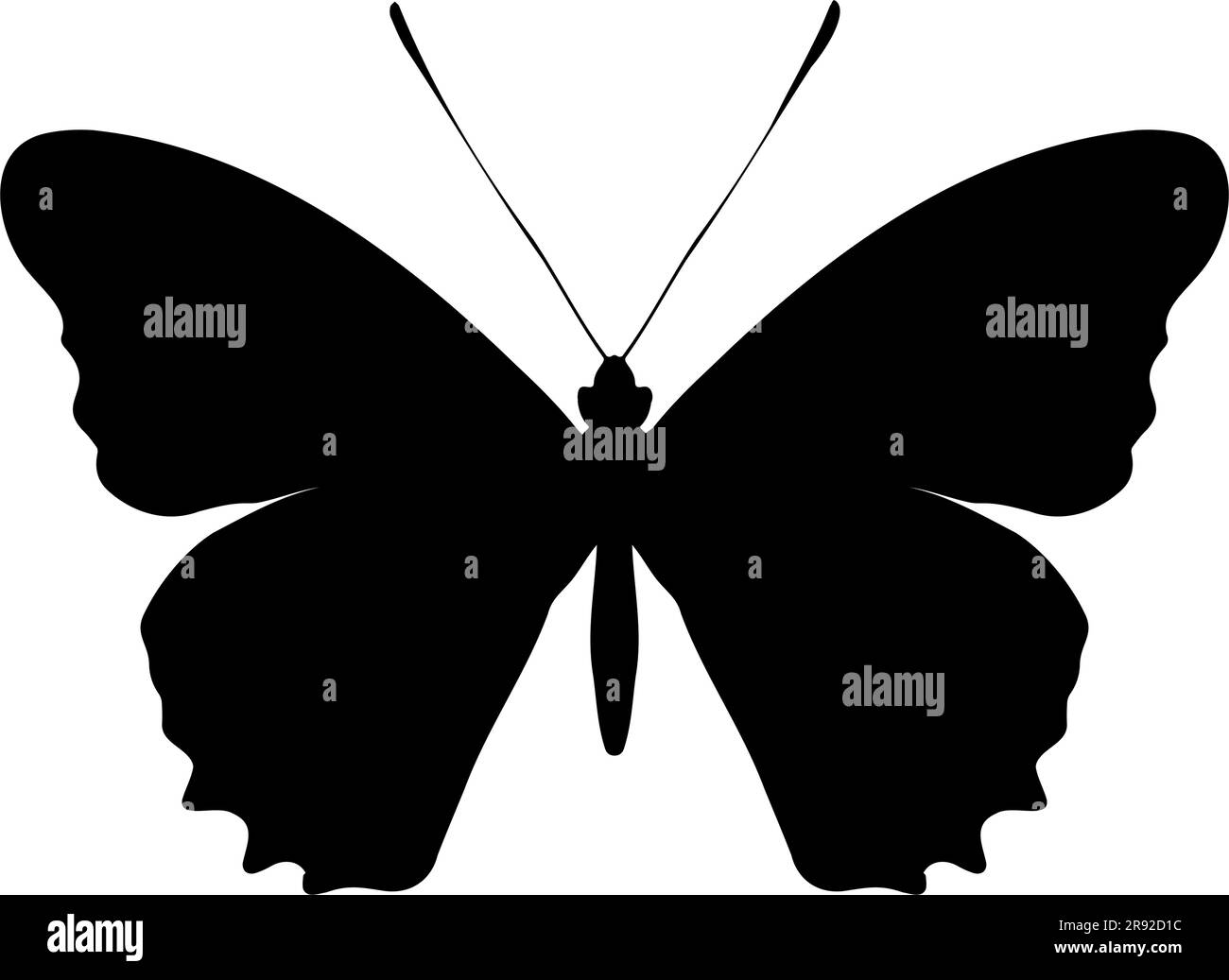 Butterfly Silhouette isolated on white background. Vector illustration Stock Vector