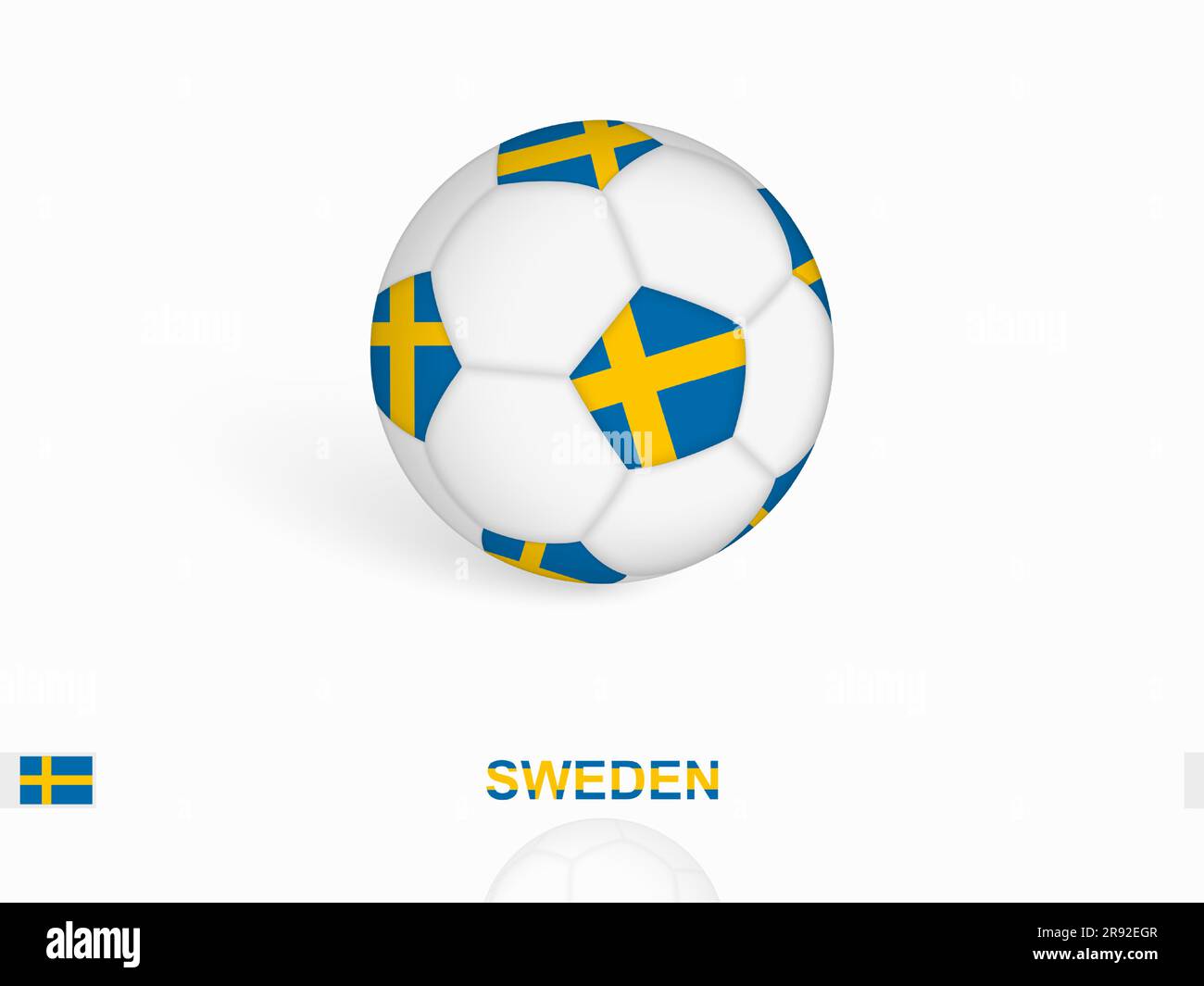 Soccer ball with the Sweden flag, football sport equipment. Vector illustration. Stock Vector