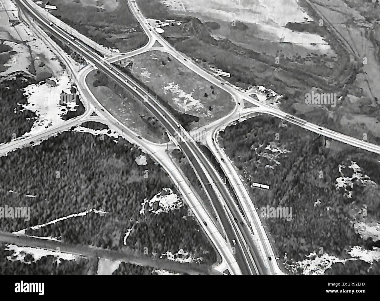 Aerial of Route 4 and 35 Sayreville, New Jersey looking South. Taken by T. W. Kines September 1, 1947 Stock Photo
