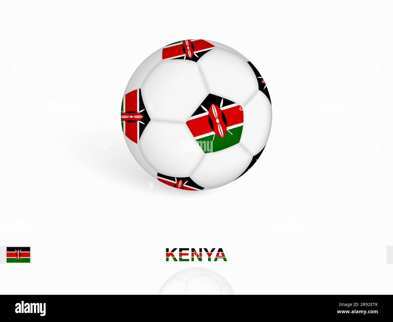 Soccer ball with the Kenya flag, football sport equipment. Vector