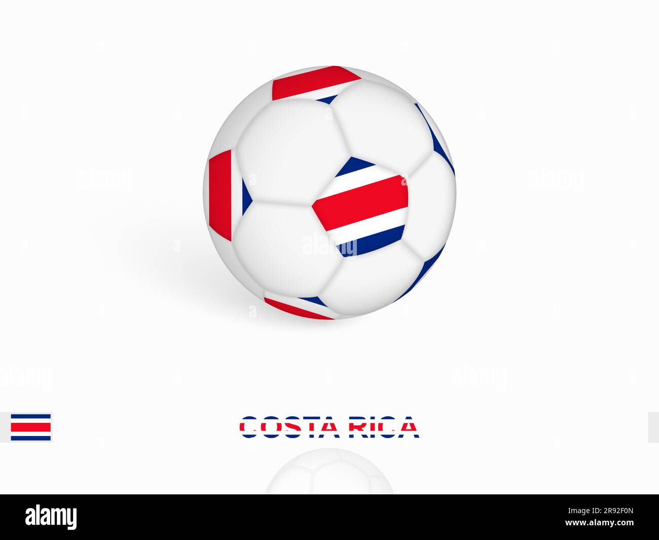 Soccer ball with the Costa Rica flag, football sport equipment. Vector illustration Stock Vector