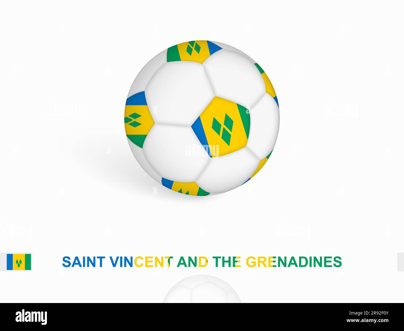 Soccer ball with the Saint Vincent and the Grenadines flag, football