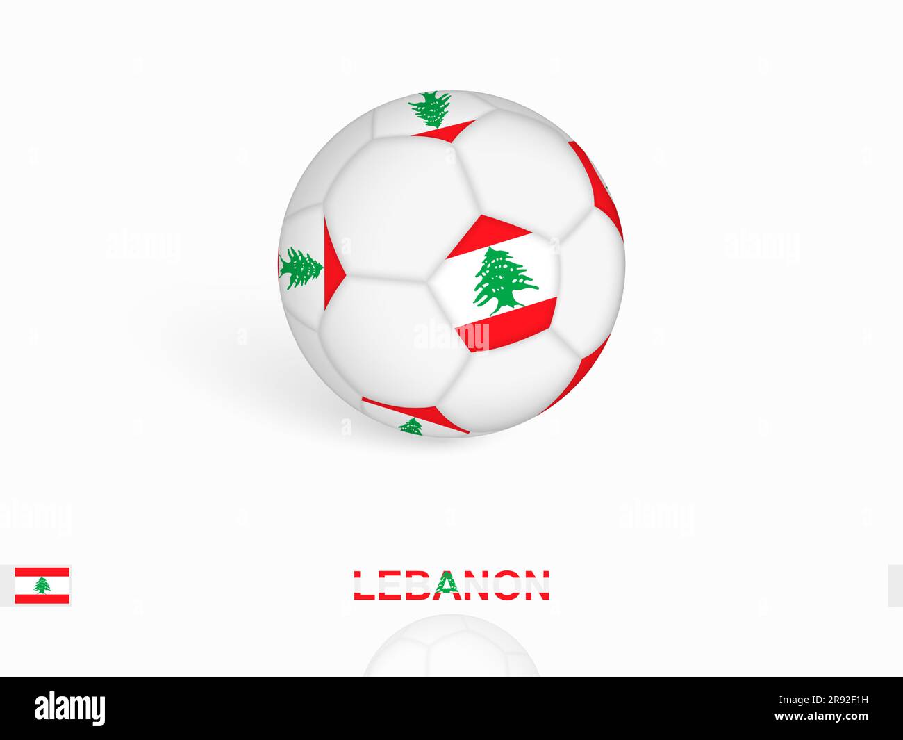 Soccer ball with the Lebanon flag, football sport equipment. Vector illustration Stock Vector