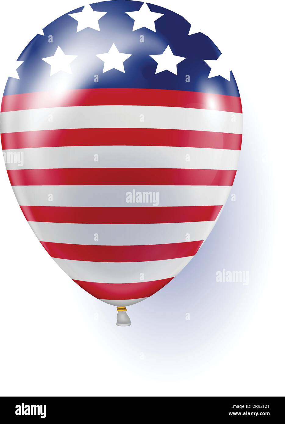 Balloon with red and blue stars USA flag. Stock Vector