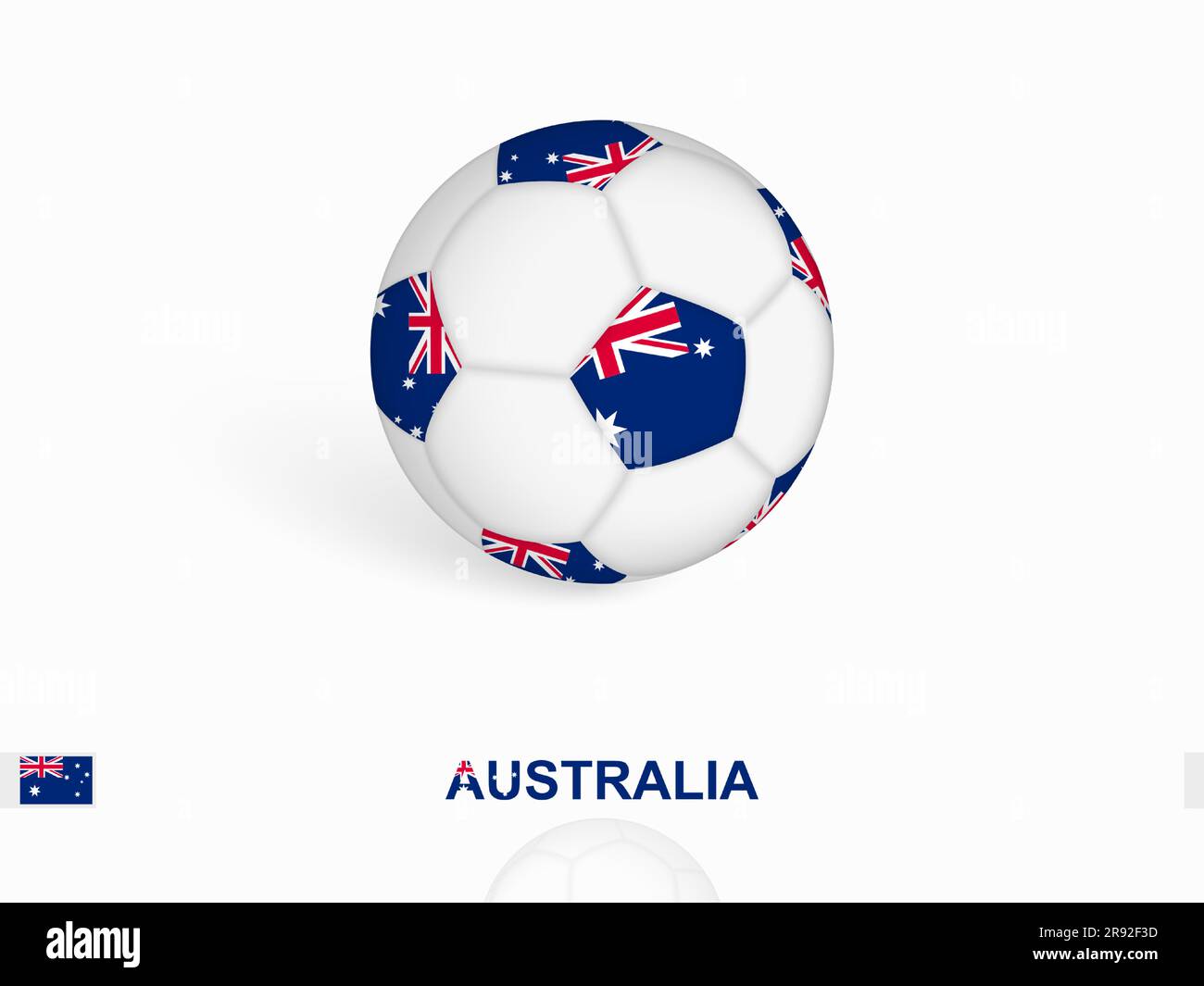 Soccer ball with the Australia flag, football sport equipment. Vector