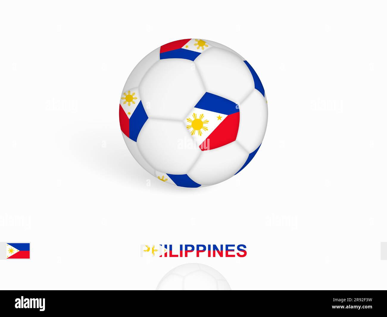 Soccer ball with the Philippines flag, football sport equipment. Vector