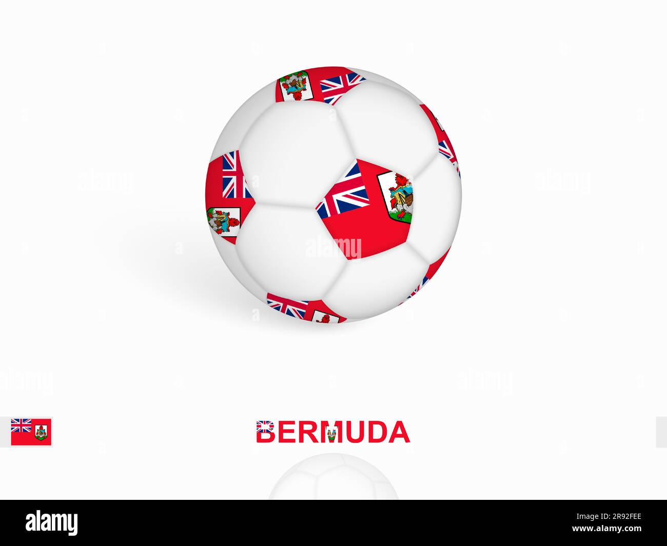 Soccer ball with the Bermuda flag, football sport equipment. Vector