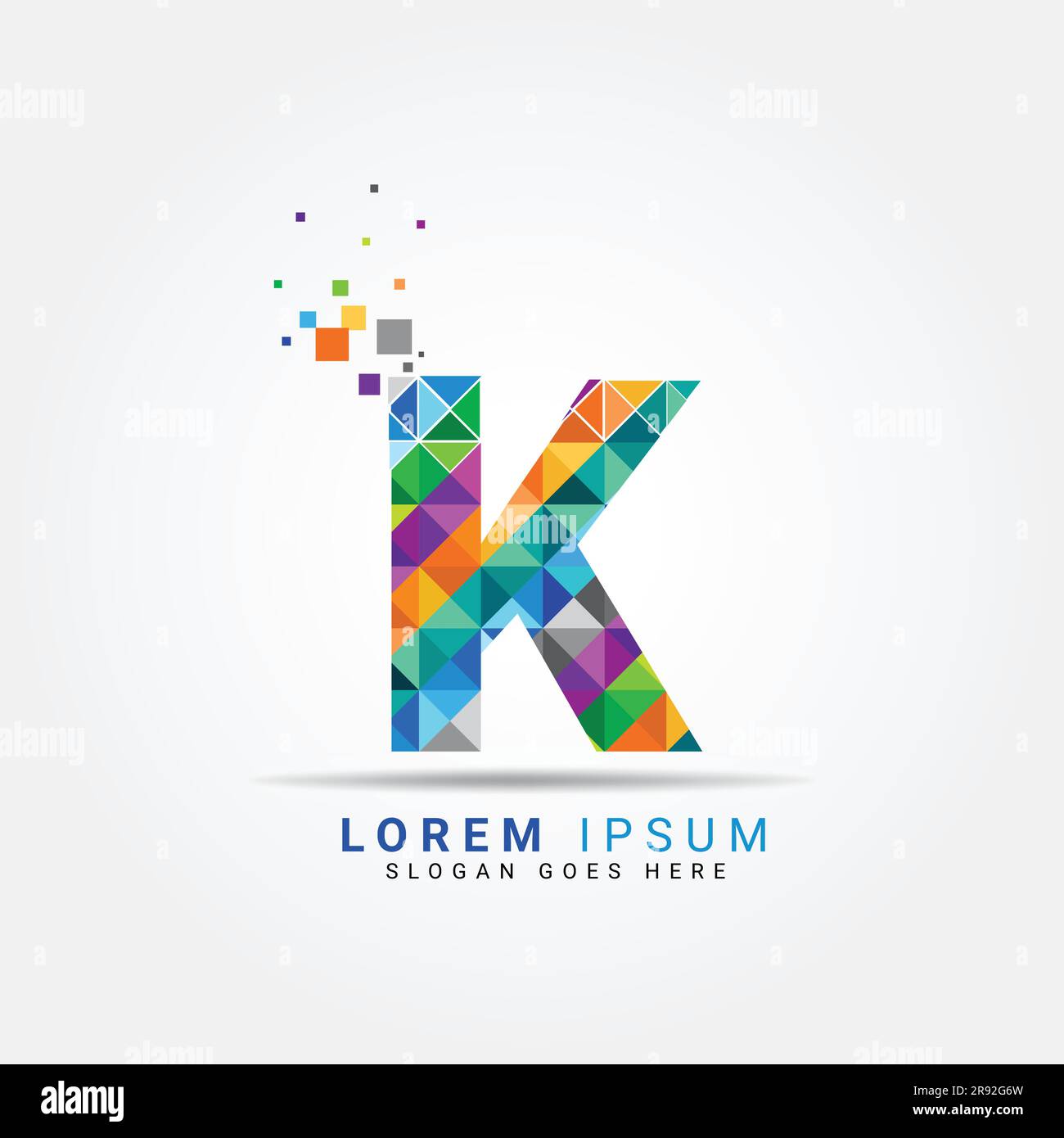 Letter K Modern geometric logo design with multicolor. K logo template vector illustration design. Creative modern letters vector icon logo Stock Vector