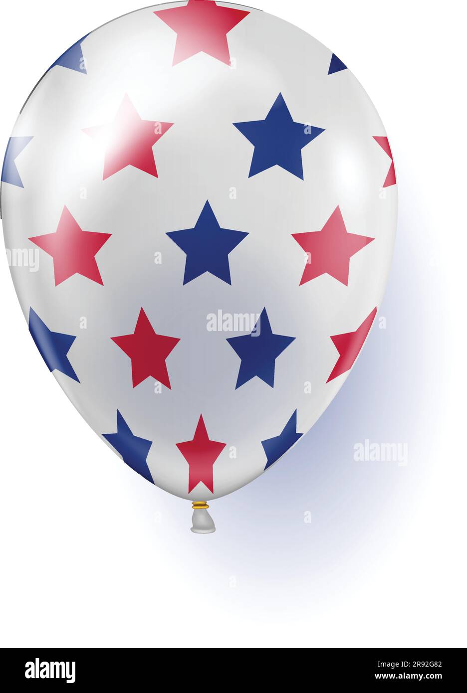 White ball with red and blue stars. Stock Vector