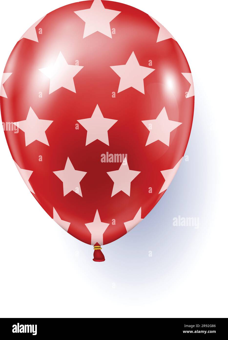 Red balloons with white stars. Stock Vector