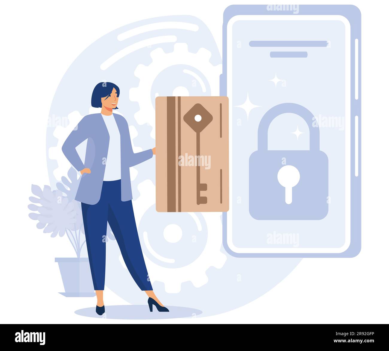 Security and identity verification concept, electronic opening system