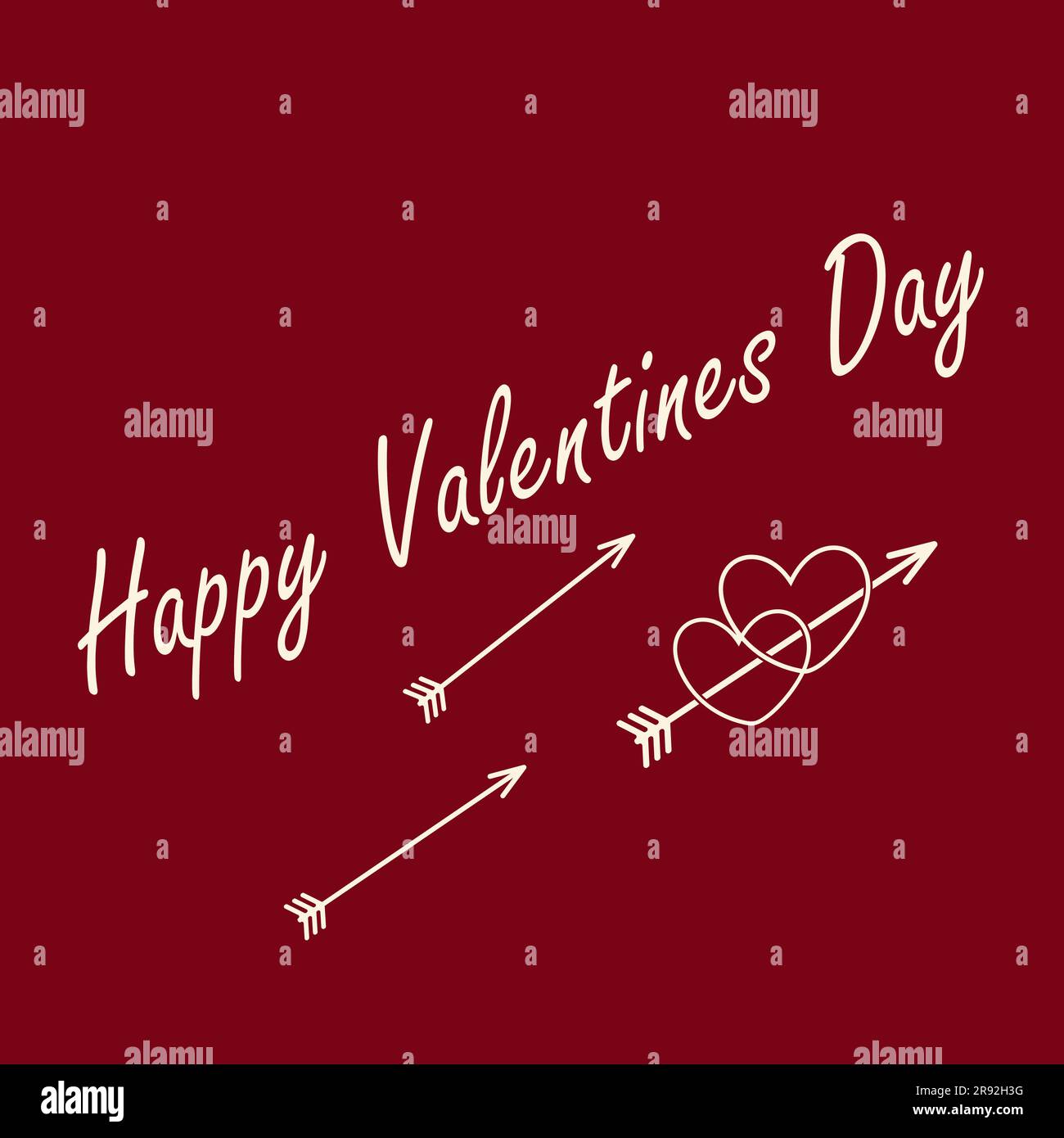 Vector design for Valentines day greeting card with hearts, arrows and hand lettering. EPS. Isolate. Good for poster, wallpaper, banner, brochure gree Stock Vector