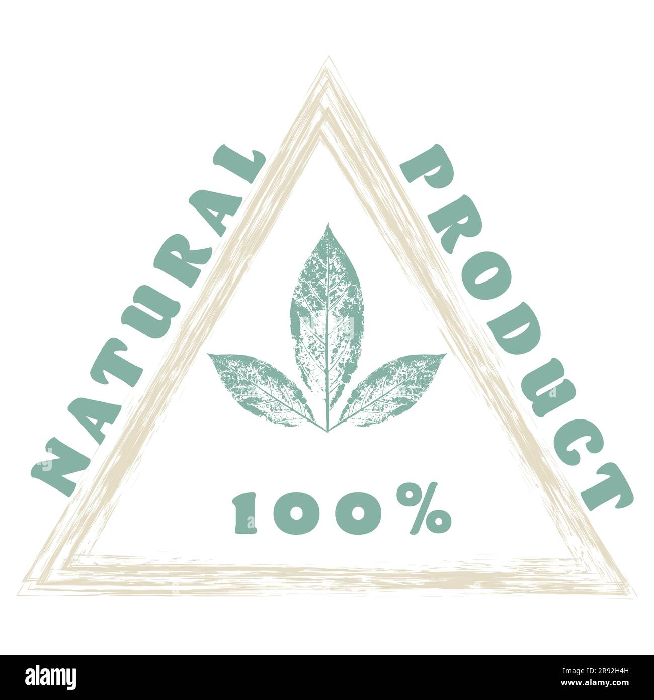 100% natural product sticker, label, badge and logo. Ecology icon. Template for organic and eco friendly products. Vector illustration. Isolated on wh Stock Vector
